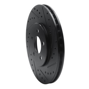 Chrysler CIRRUS Brake Rotor (1) - Front Right - R1 Concepts - Drilled & Slotted - Black - `95-`06